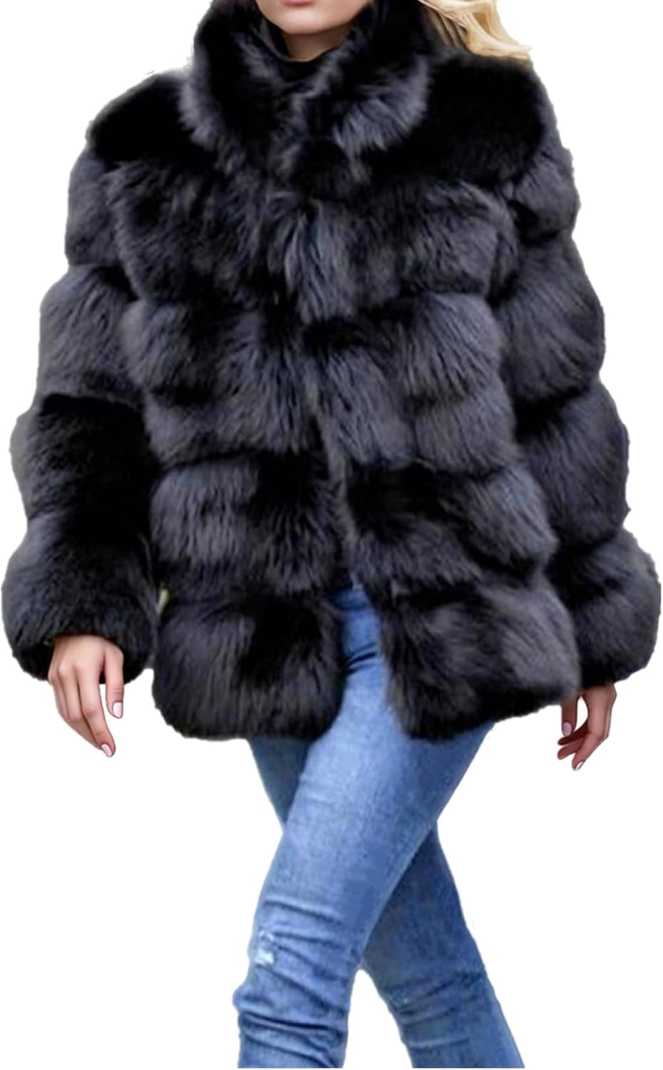 Women'S Winter Faux Fur Coat Fluffy Jacket