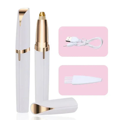 Women's Electric Eyebrow Trimmer & Face Hair Remover - Automatic Eyebrow Shaper Pencil for Effortless Grooming