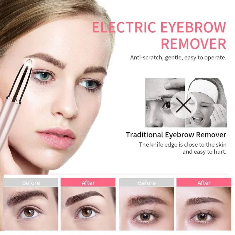 Women's Electric Eyebrow Trimmer & Face Hair Remover - Automatic Eyebrow Shaper Pencil for Effortless Grooming