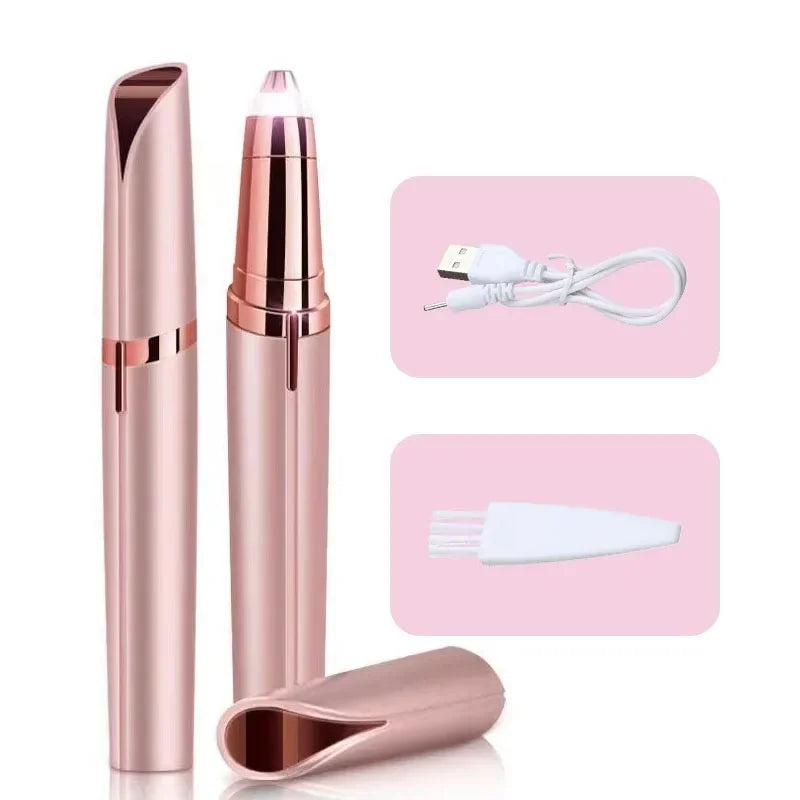 Women's Electric Eyebrow Trimmer & Face Hair Remover - Automatic Eyebrow Shaper Pencil for Effortless Grooming