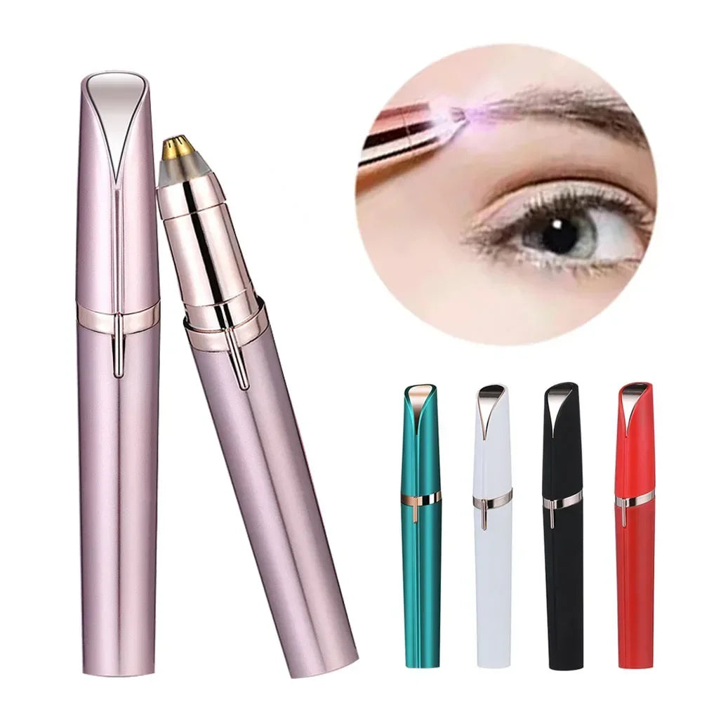 Women's Electric Eyebrow Trimmer & Face Hair Remover - Automatic Eyebrow Shaper Pencil for Effortless Grooming